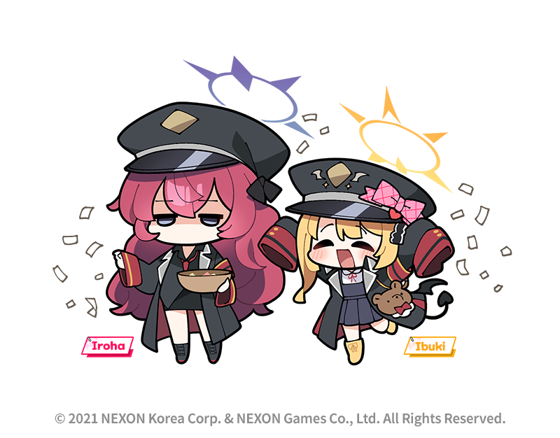 ibuki and iroha (blue archive) drawn by donmin_h