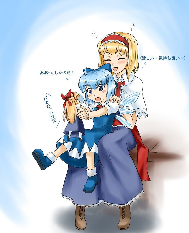 alice margatroid, cirno, and shanghai doll (touhou) drawn by nam_(valckiry)
