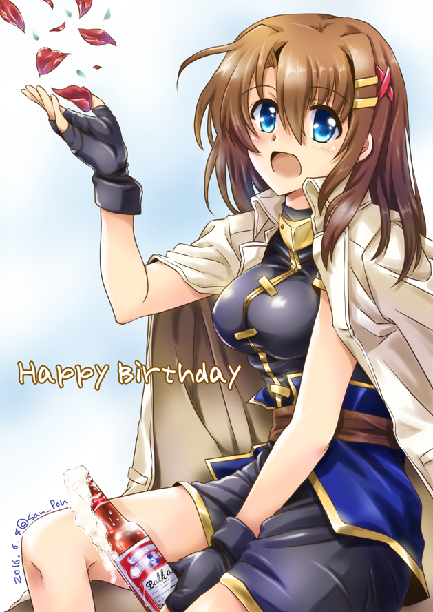 yagami hayate (lyrical nanoha and 1 more) drawn by san-pon