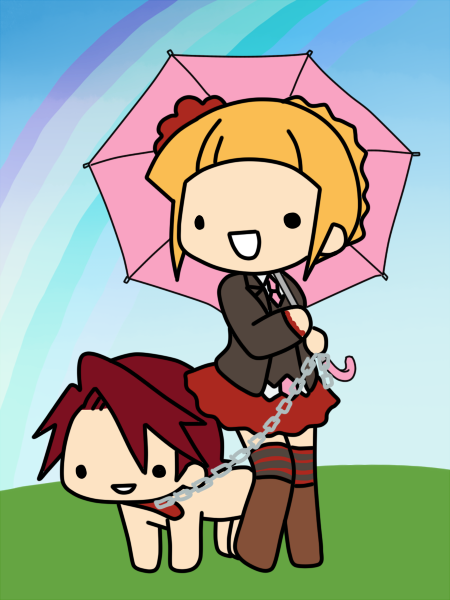 beatrice and ushiromiya battler (umineko no naku koro ni) drawn by kashiwa_kiseri