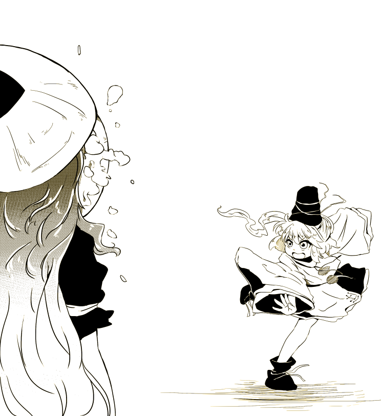 hijiri byakuren and mononobe no futo (touhou) drawn by yafu