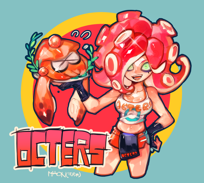 inkling player character and takozonesu (splatoon and 2 more) drawn by matk0210