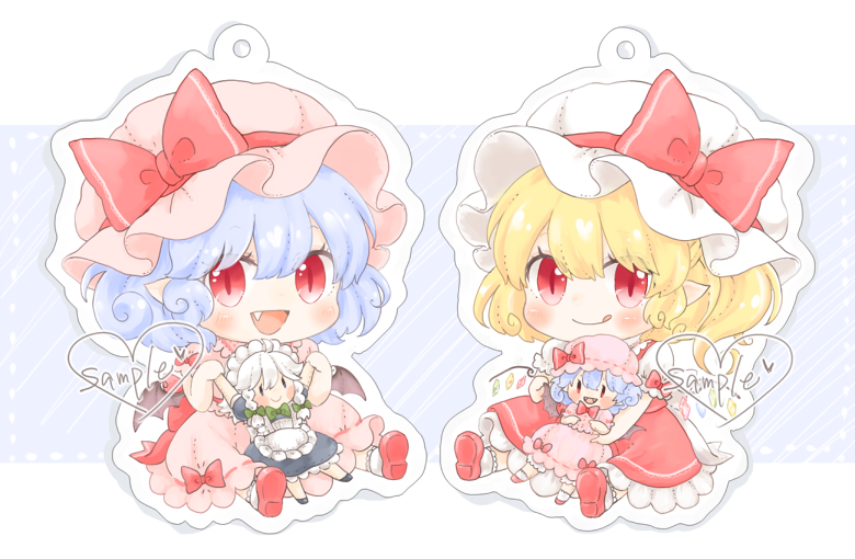 remilia scarlet, flandre scarlet, and izayoi sakuya (touhou and 1 more) drawn by maru_usagi
