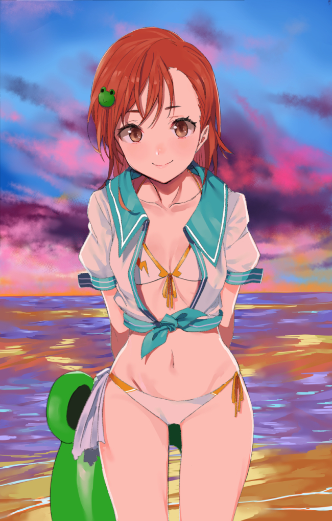 misaka mikoto and gekota (toaru majutsu no index and 2 more) drawn by pinch_(nesume)
