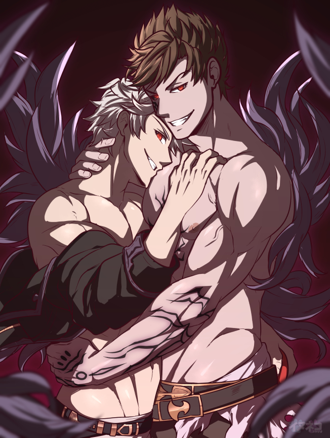 gran, belial, and alter ego malevolent (granblue fantasy) drawn by kuroshinki