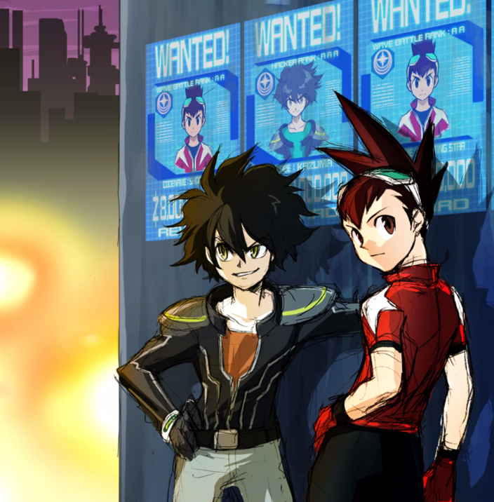 geo stelar and kazuma (mega man and 2 more) drawn by komaki_shinsuke