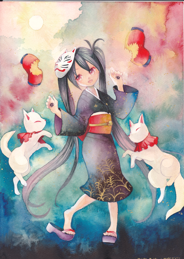 hatsune miku (vocaloid and 1 more) drawn by mosho