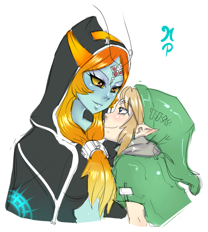 link and midna (the legend of zelda and 1 more) drawn by maniacpaint