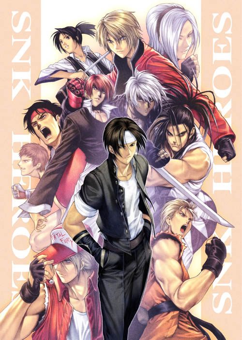 terry bogard, yagami iori, kusanagi kyou, k', ash crimson, and 6 more (the king of fighters and 10 more) drawn by homare_(fool's_art)