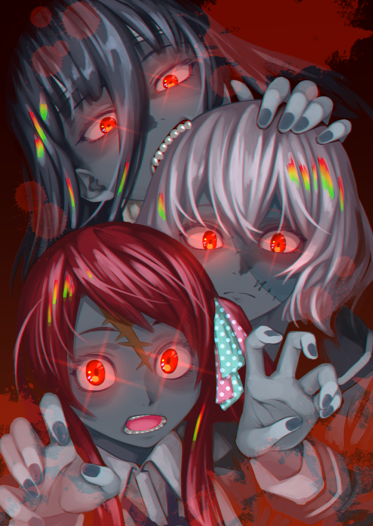 konno junko, minamoto sakura, and yamada tae (zombie land saga) drawn by ice_reizou