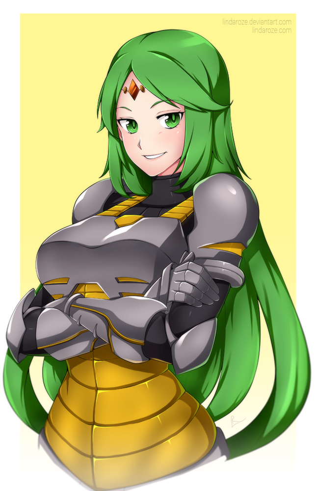 palutena (kid icarus and 1 more) drawn by lindaroze