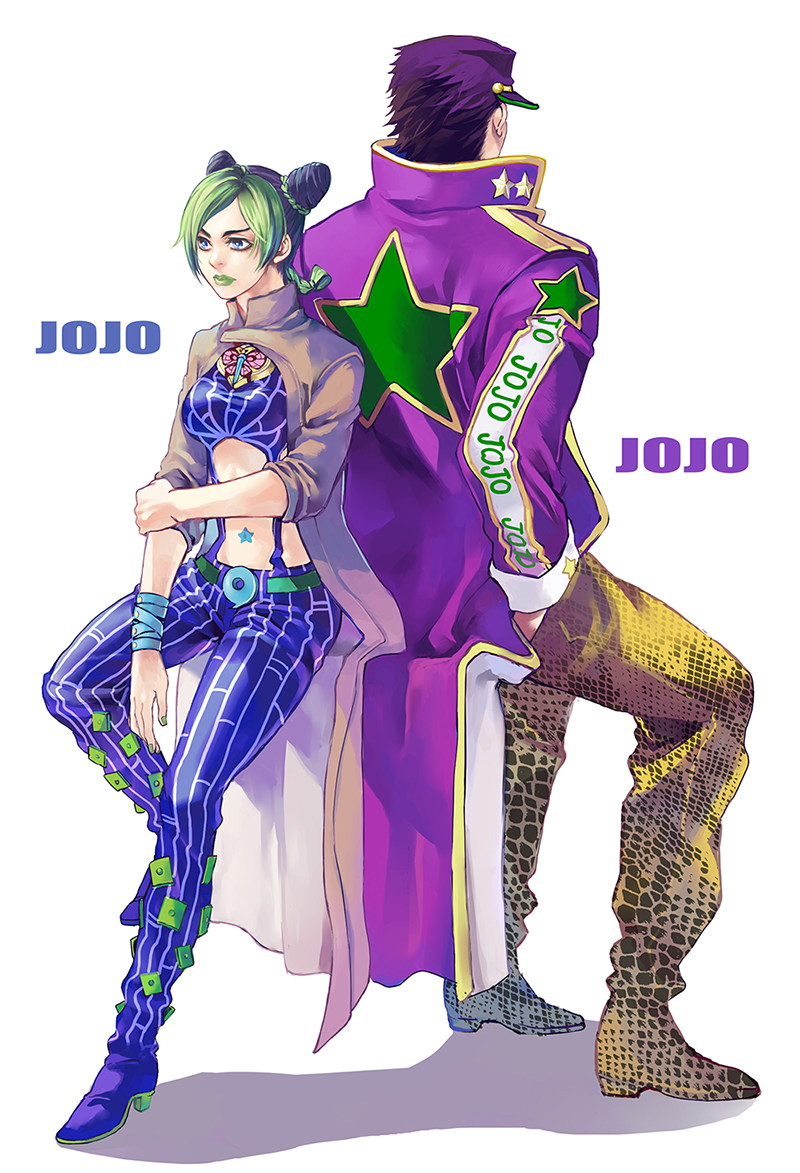 kujo jotaro and kujo jolyne (jojo no kimyou na bouken and 1 more) drawn by  bybrandon88art