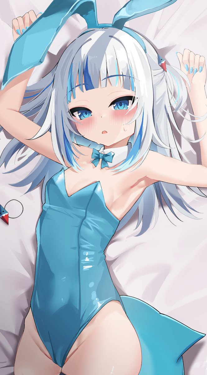 gawr gura (hololive and 1 more) drawn by polyethyle