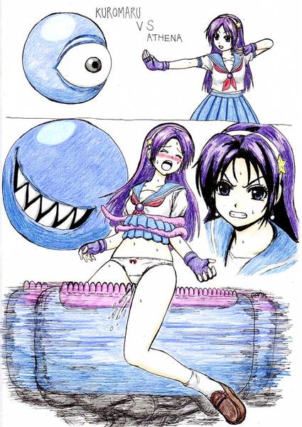 asamiya athena and kuromaru (the king of fighters and 2 more)