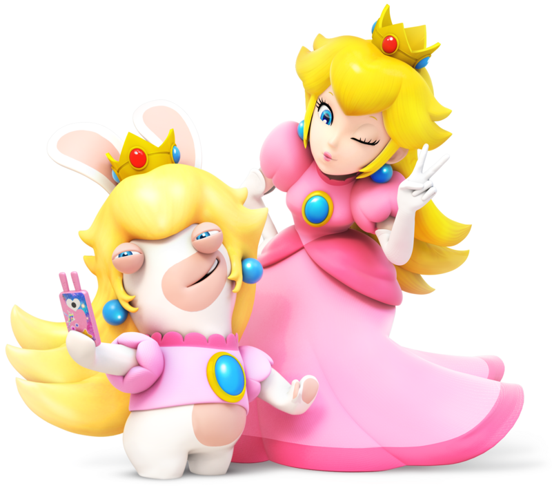 princess peach, rabbid, and rabbid peach (mario and 2 more)