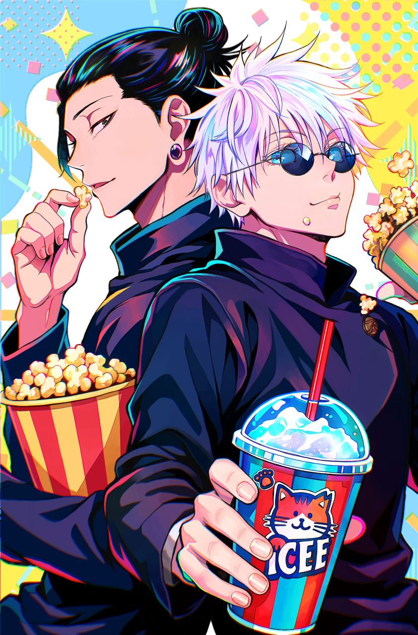 gojou satoru and getou suguru (jujutsu kaisen) drawn by shibakawaiiii