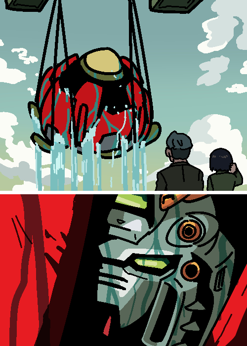 challia bull, comoli harcourt, and god gundam (gundam and 2 more) drawn by jazz_jack