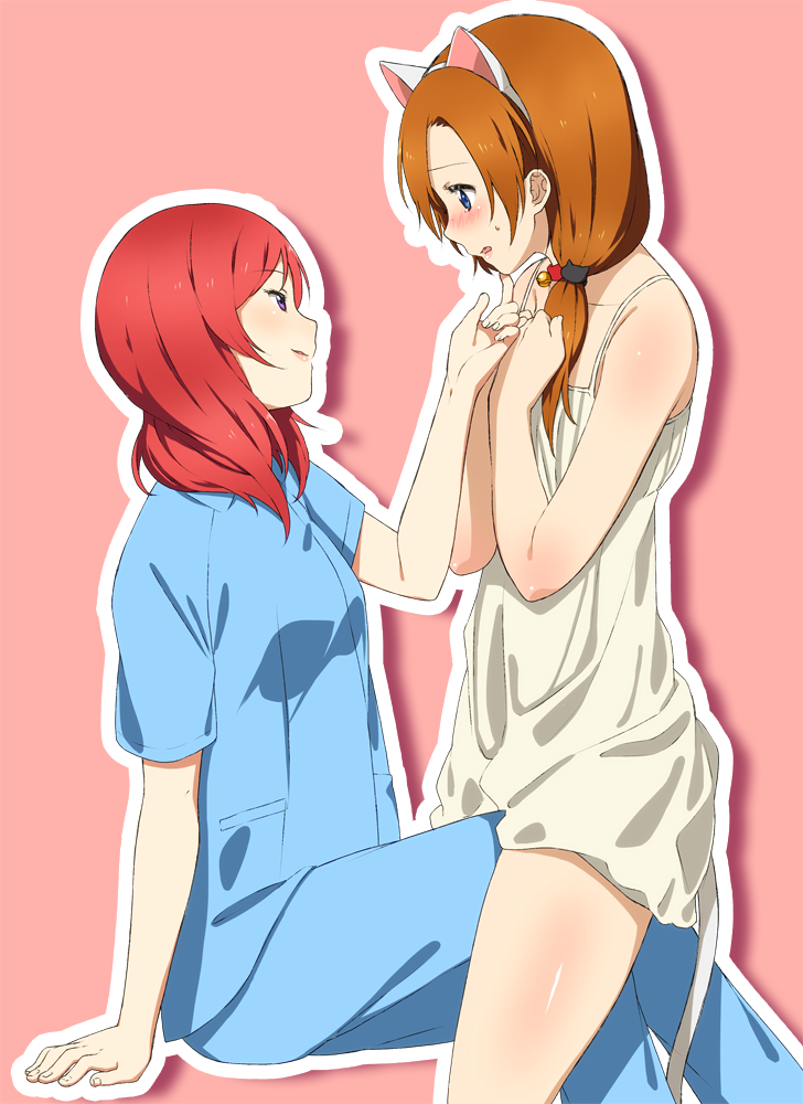 nishikino maki and kosaka honoka (love live! and 1 more) drawn by inuzuka_bouru