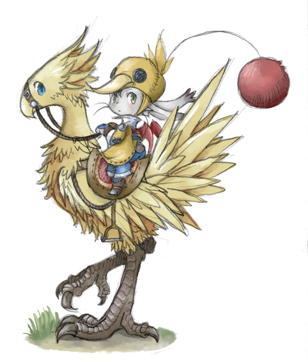 moogle (final fantasy and 3 more) drawn by naorui