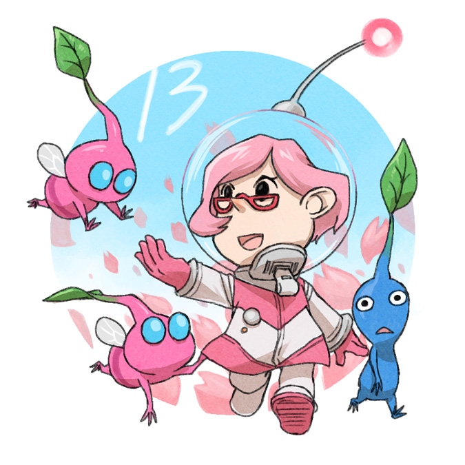 blue pikmin, winged pikmin, and brittany (pikmin and 1 more) drawn by naru_(wish_field)