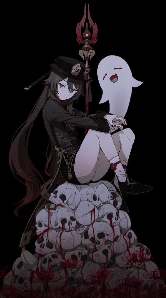 hu tao and boo tao (genshin impact) drawn by haragaita_i