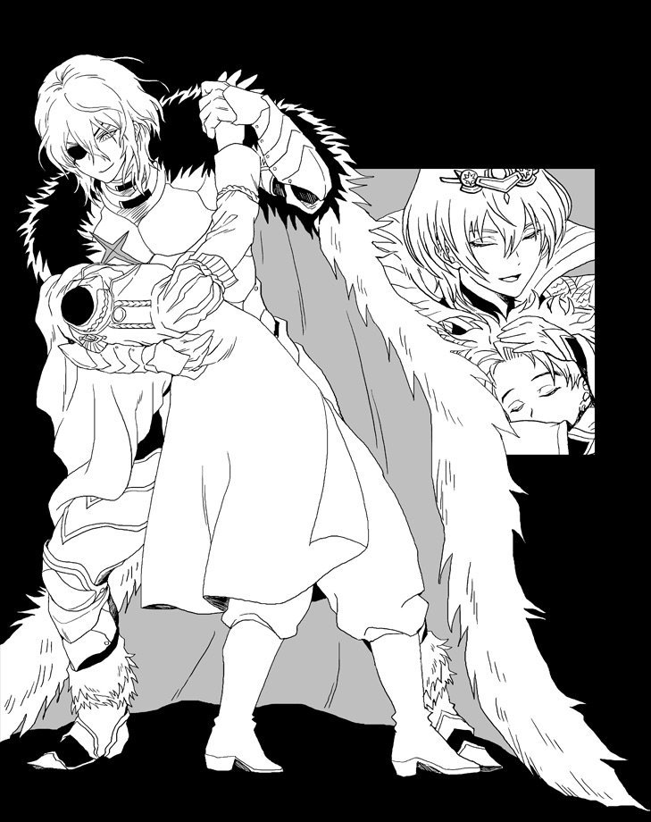 dimitri alexandre blaiddyd, claude von riegan, and male byleth (fire emblem and 1 more) drawn by eq