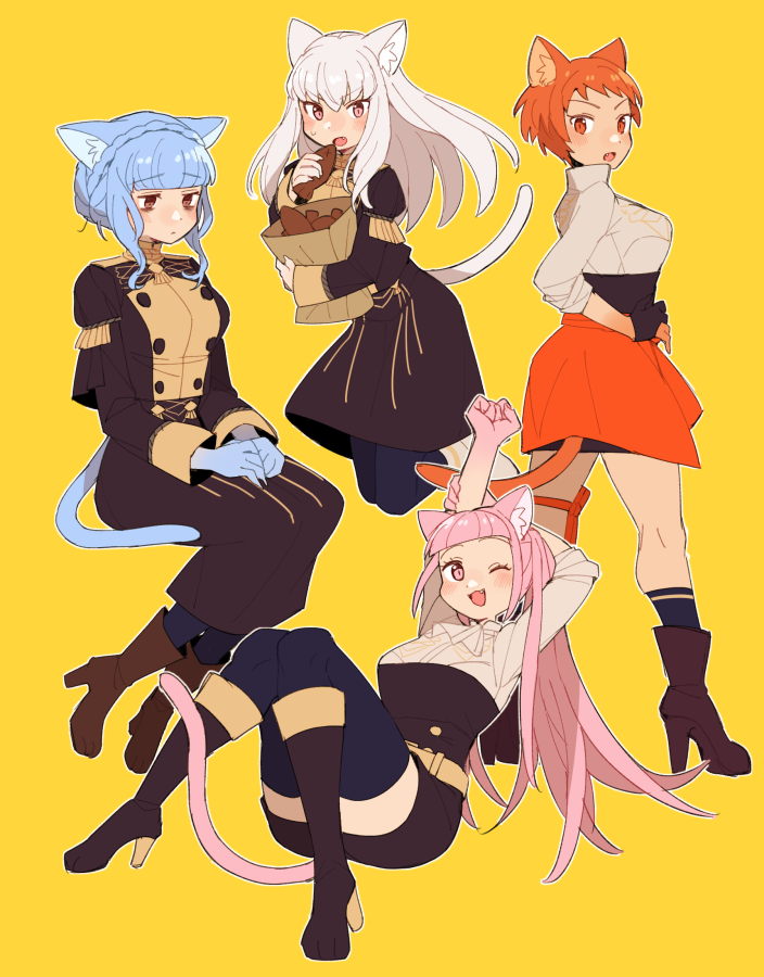 hilda valentine goneril, lysithea von ordelia, marianne von edmund, and leonie pinelli (fire emblem and 1 more) drawn by do_m_kaeru