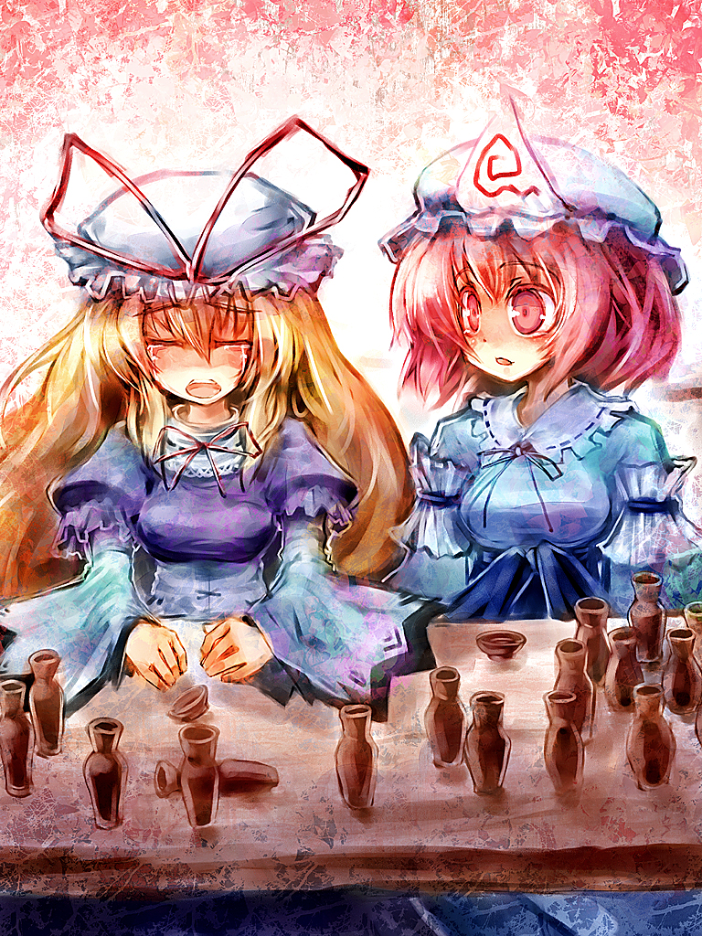 yakumo yukari and saigyouji yuyuko (touhou) drawn by ukyo_rst