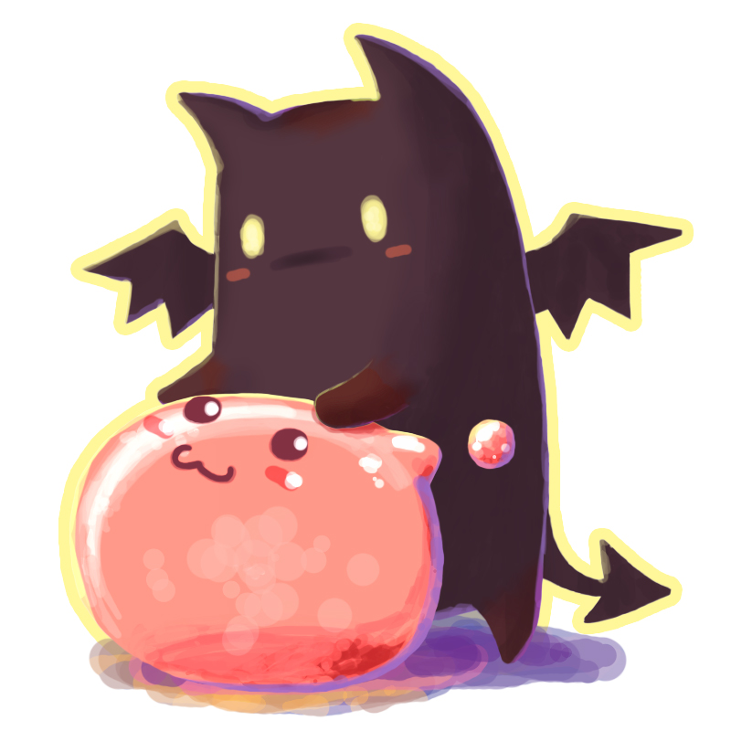 poring and deviruchi (ragnarok online) drawn by hikikomoriguma