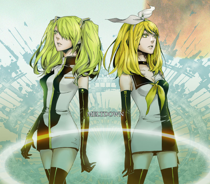 hatsune miku and kagamine rin (vocaloid and 1 more) drawn by doro_(sabarudoro)