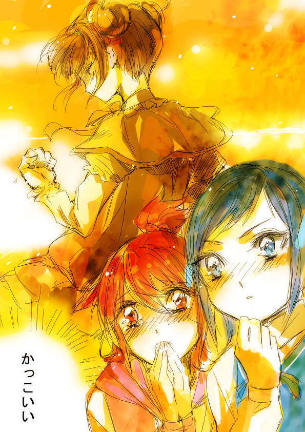 hishikawa rikka, aida mana, and yotsuba alice (precure and 1 more) drawn by tima