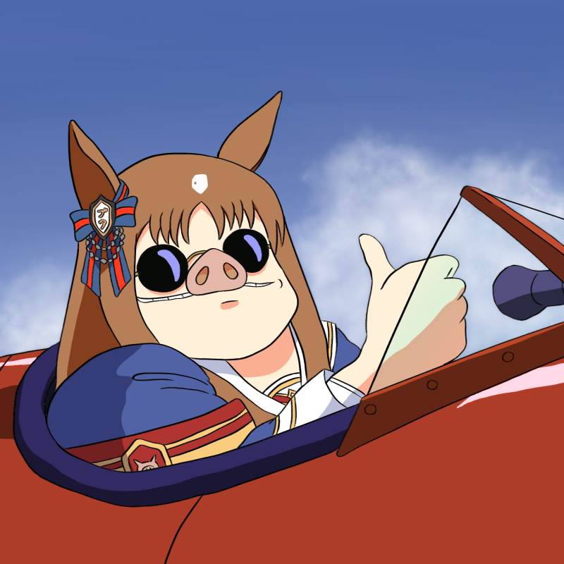 grass wonder and porco rosso (umamusume and 1 more) drawn by don't_bully_suzuka