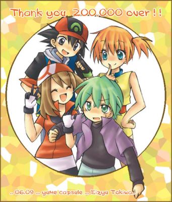 may, ash ketchum, misty, and drew (pokemon and 1 more) drawn by eizyu_tokiwa