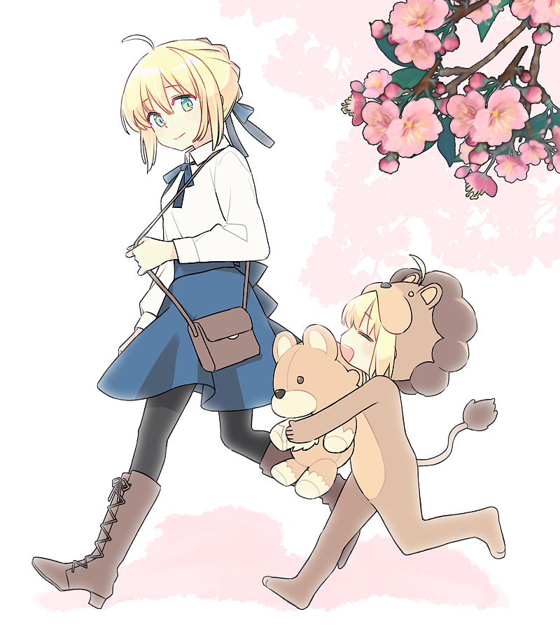 artoria pendragon, saber, and saber lion (fate and 1 more) drawn by 87banana