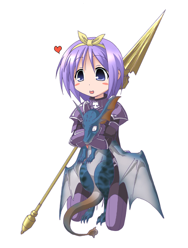 hiiragi tsukasa, dragoon, and dragoon wyvern (final fantasy and 2 more) drawn by kaji_sakaki