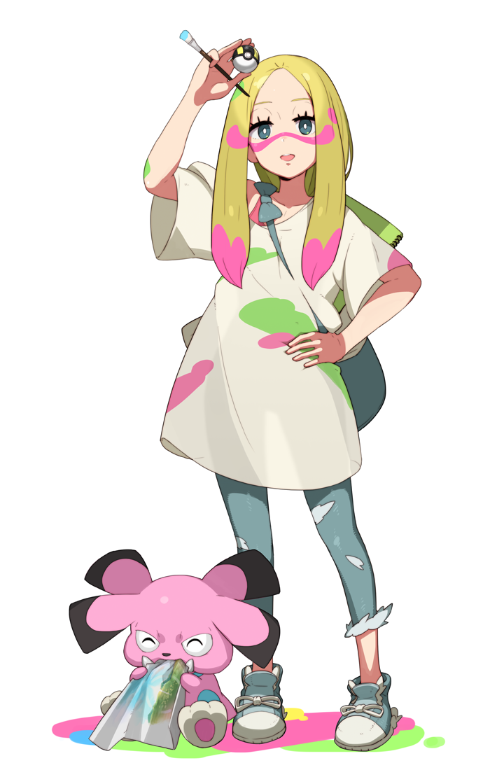 mina and snubbull (pokemon and 1 more) drawn by tonami_kanji
