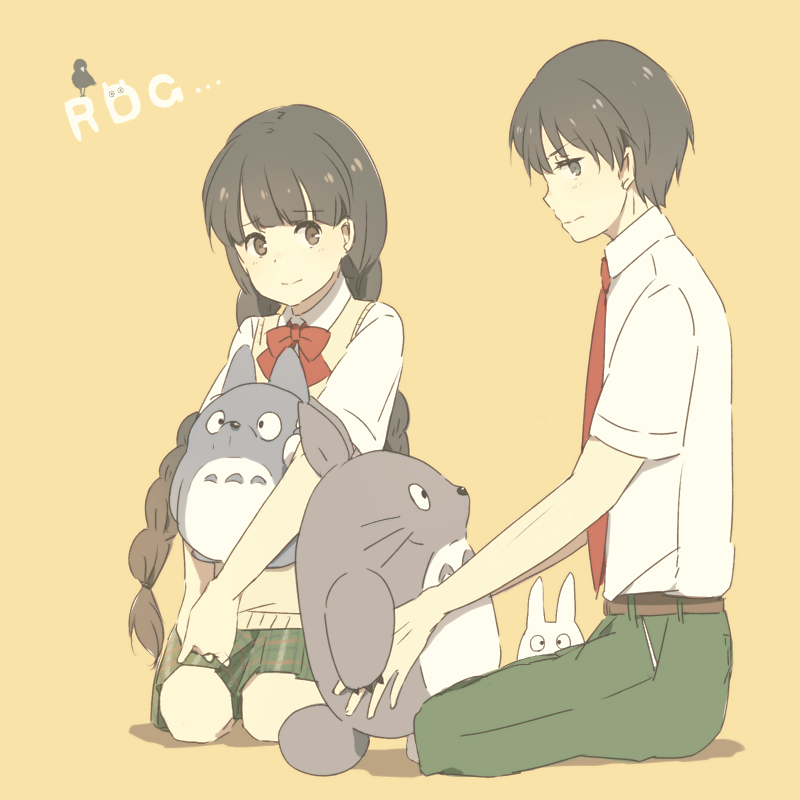 totoro, chibi totoro, chuu totoro, suzuhara izumiko, and sagara miyuki (tonari no totoro and 1 more) drawn by anko_(w-anco)