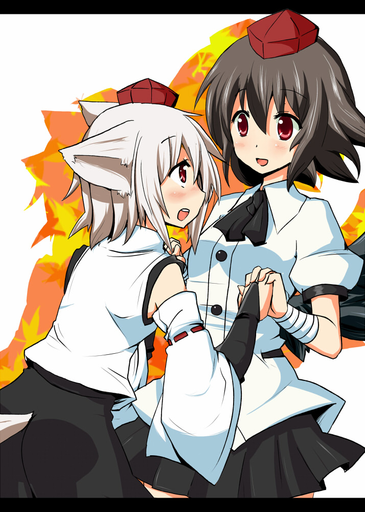 shameimaru aya and inubashiri momiji (touhou) drawn by suna_(sunaipu)