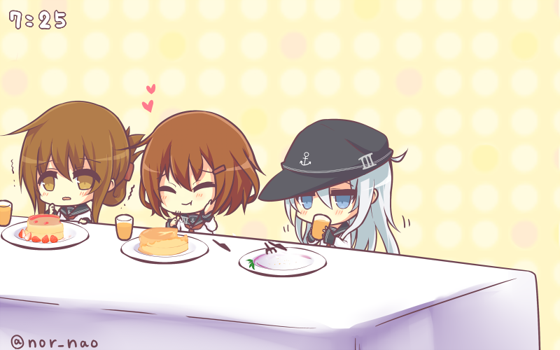 hibiki, inazuma, and ikazuchi (kantai collection) drawn by nor_nao