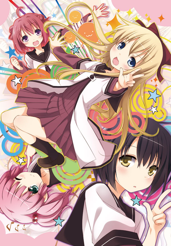 toshinou kyouko, akaza akari, funami yui, and yoshikawa chinatsu (yuruyuri) drawn by yume_no_owari