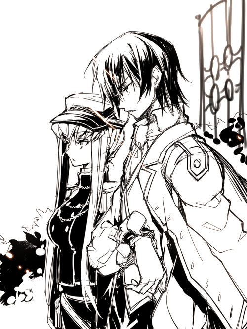 c.c. and lelouch vi britannia (code geass) drawn by creayus