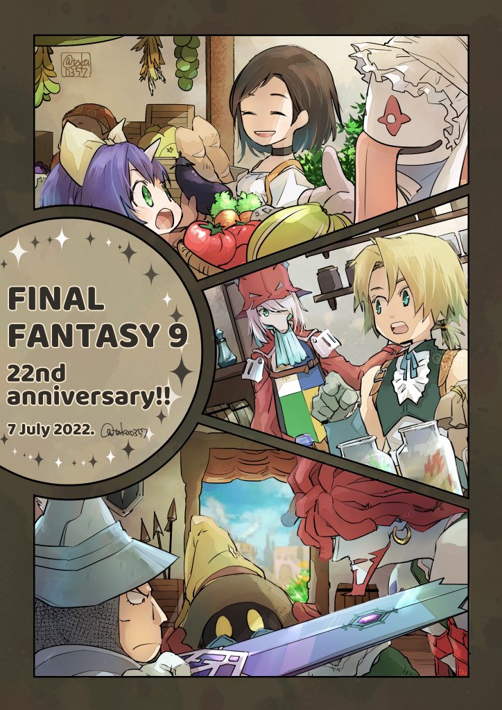 zidane tribal, garnet til alexandros xvii, vivi ornitier, eiko carol, freija crescent, and 3 more (final fantasy and 1 more) drawn by takase_toho