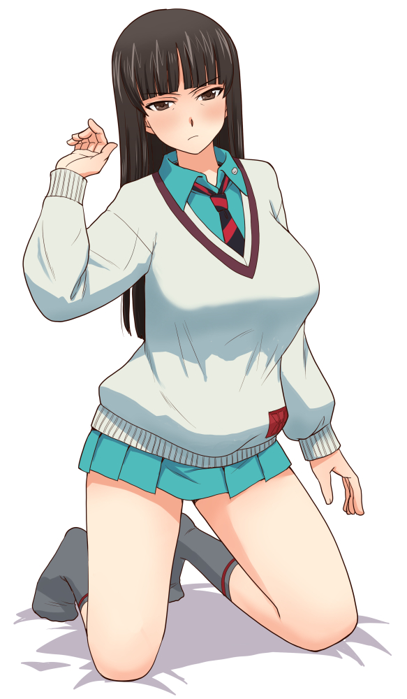 amate yuzuriha and nishizumi shiho (girls und panzer and 2 more) drawn by uona_telepin
