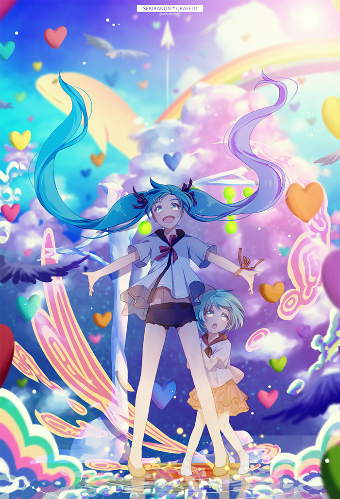 hatsune miku (vocaloid and 1 more) drawn by monicanc