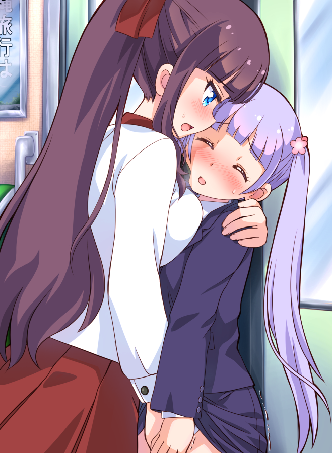suzukaze aoba and takimoto hifumi (new game!) drawn by galleon-joe