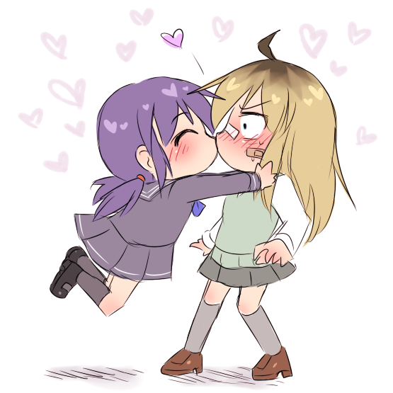 yazaki shiori and hayano yuuki (original) drawn by aosora_(mizore)
