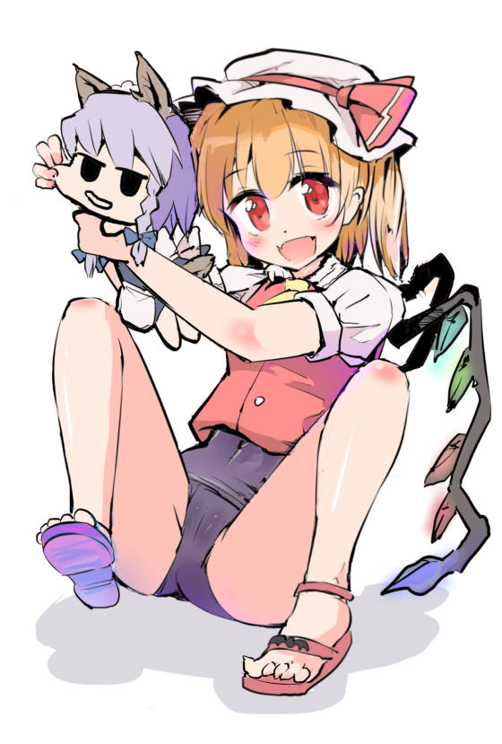flandre scarlet, izayoi sakuya, and inu sakuya (touhou) drawn by puuakachan