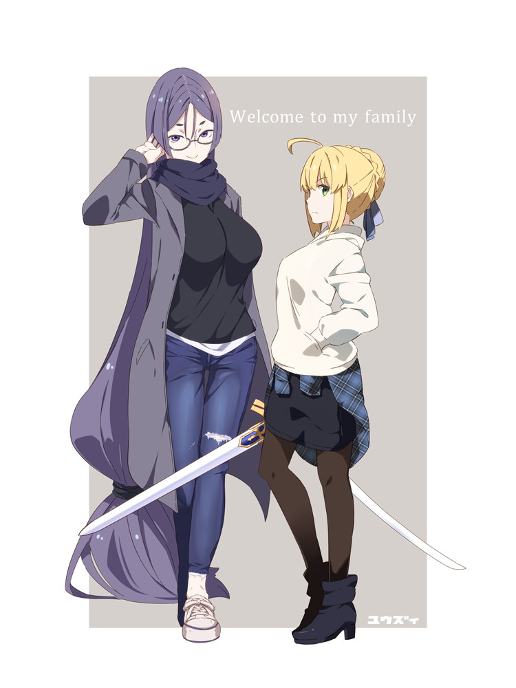 artoria pendragon, saber, and minamoto no raikou (fate and 2 more) drawn by yuuzii