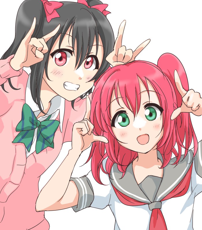 yazawa nico and kurosawa ruby (love live! and 2 more) drawn by tetopetesone