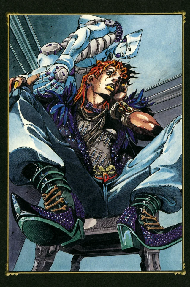 dio brando and the world (jojo no kimyou na bouken and 1 more) drawn by araki_hirohiko